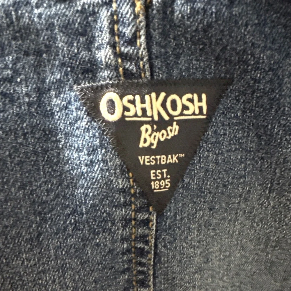 OshKosh Bgosh Denim Overalls Pants Baby Boys‎  6 Mo Medium Wash Vestbak Striped